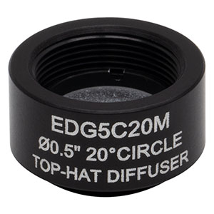 EDG5C20M - Ø1/2in SM05-Mounted UV Fused Silica Engineered Diffuser, 20° Circle Pattern