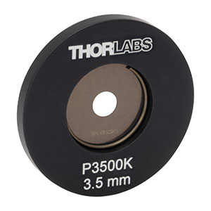 P3500K - Ø1in Mounted Large Pinhole, 3.50 mm ± 40 μm Pinhole Diameter, Stainless Steel