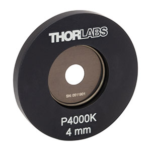 P4000K - Ø1in Mounted Large Pinhole, 4.00 mm ± 50 μm Pinhole Diameter, Stainless Steel