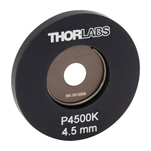 P4500K - Ø1in Mounted Large Pinhole, 4.50 mm ± 50 μm Pinhole Diameter, Stainless Steel