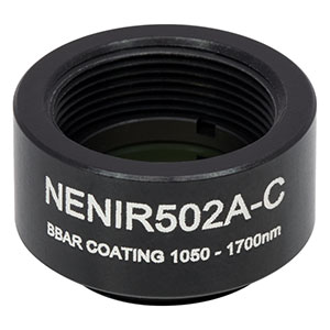 NENIR502A-C - Ø12.7 mm AR-Coated Absorptive Neutral Density Filter, SM05-Threaded Mount, 1050 - 1700 nm, OD: 0.2