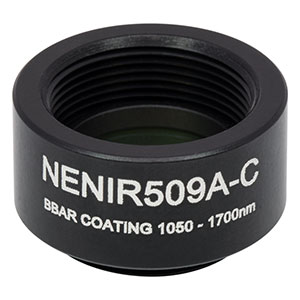 NENIR509A-C - Ø12.7 mm AR-Coated Absorptive Neutral Density Filter, SM05-Threaded Mount, 1050 - 1700 nm, OD: 0.9