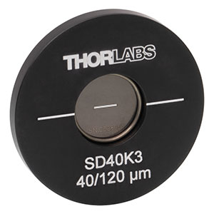 SD40K3 - 	Ø1in Mounted Double Slit, 40 µm Wide, 120 µm Spacing