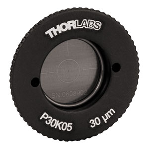 P30K05 - SM05-Threaded, Ø0.70in (17.8 mm) Mounted Pinhole, 30 ± 2 μm Pinhole Diameter, Stainless Steel