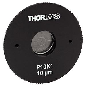 P10K1 - SM1-Threaded, Ø1.20in (30.5 mm) Mounted Pinhole, 10 ± 1 μm Pinhole Diameter, Stainless Steel