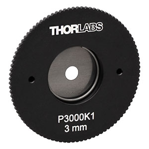 P3000K1 - SM1-Threaded, Ø1.20in (30.5 mm) Mounted Large Pinhole, 3.00 mm ± 40 μm Pinhole Diameter, Stainless Steel