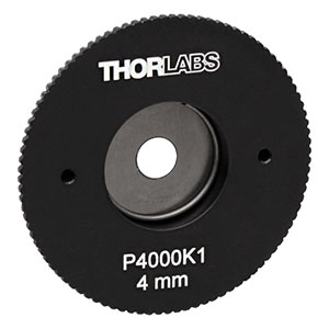 P4000K1 - SM1-Threaded, Ø1.20in (30.5 mm) Mounted Large Pinhole, 4.00 mm ± 50 μm Pinhole Diameter, Stainless Steel