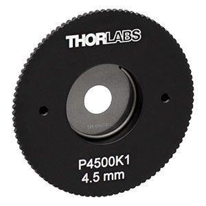P4500K1 - SM1-Threaded, Ø1.20in (30.5 mm) Mounted Large Pinhole, 4.50 mm ± 50 μm Pinhole Diameter, Stainless Steel