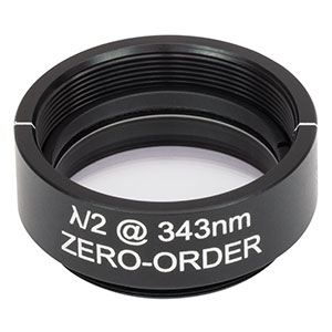 WPQ10M-343 - Ø1in Zero-Order Quarter-Wave Plate, SM1-Threaded Mount, 343 nm