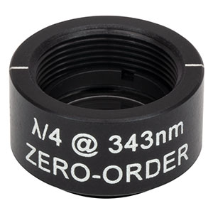WPQSM05-343 - Ø1/2in Zero-Order Quarter-Wave Plate, SM05-Threaded Mount, 343 nm