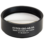 Ø2" Mounted Achromatic Doublets, AR Coated: 400 - 1100 nm