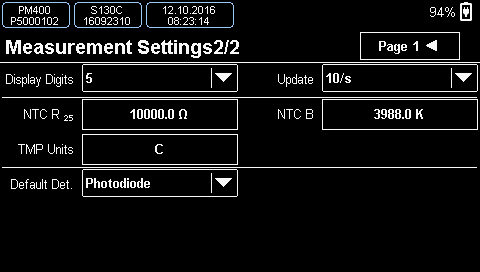 Temperature Measurement Settings