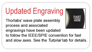 Mounted Multi Order Wave Plates