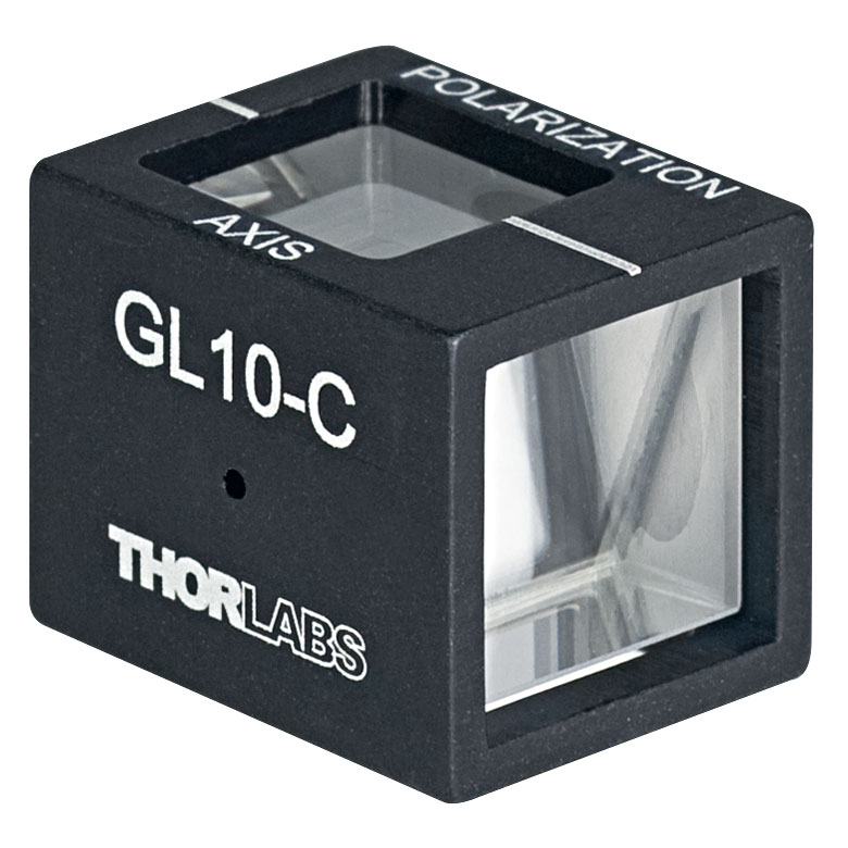 GL10-C Mounted Glan-Laser Polarizer, Ø10 mm CA, AR Coating: 1050 - 1700 nm  - Thorlabs
