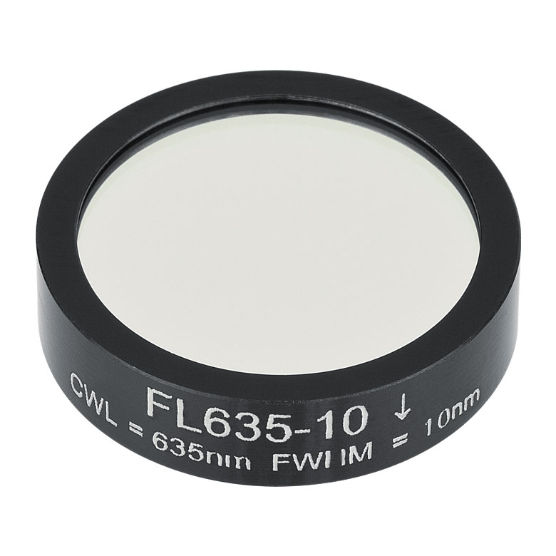 Thorlabs FL63510 Ø1" Laser Line Filter, CWL = 635 ± 2 nm, FWHM = 10