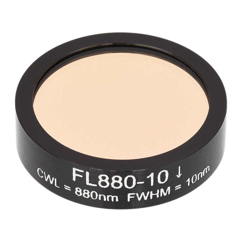 Thorlabs FL88010 Ø1" SoftCoated Laser Line Filter, CWL = 880 ± 2 nm