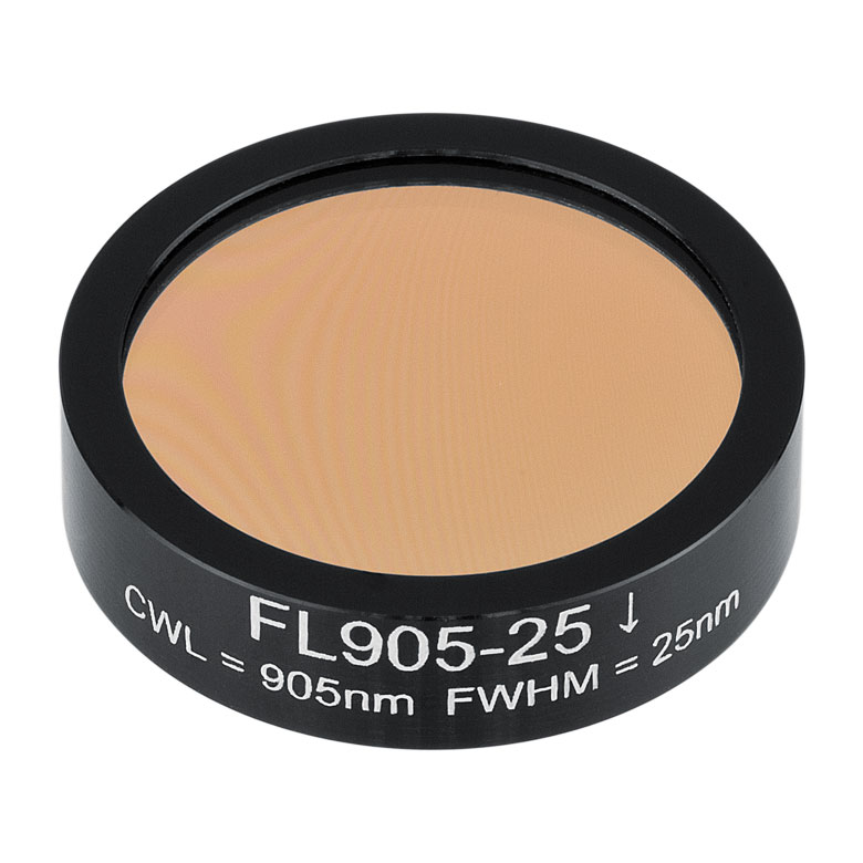 Thorlabs FL90525 Ø1" SoftCoated Laser Line Filter, CWL = 905 ± 5 nm